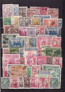 SA27b Philippines 1940's - 1950's classic selection of used stamps.