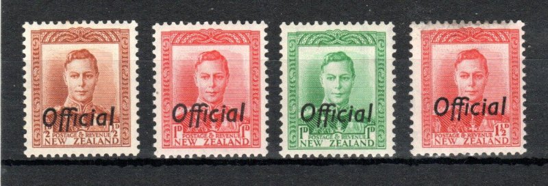 New Zealand 1938-51 Official opt values to 1 1/2d SG O135-O139 MLH/MH