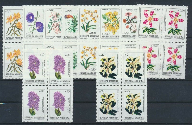 [I1886] Argentina 1985 flowers good set in bloc of 4 stamps very fine MNH