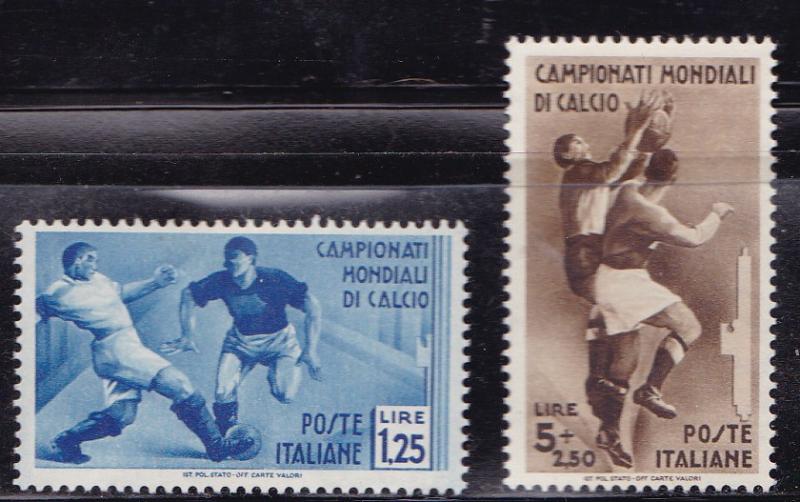 Italy 1934 2nd World Soccer Championship.Complete. 324-328+C62-C65. VF/Mint(*)