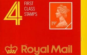 GD4 1988 4 x 19p 1st class stamps barcode booklet - Complete