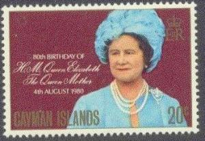 CAYMAN ISLS.  443 MNH 1980 QM ELIZABETH'S 80TH BIRTHDAY