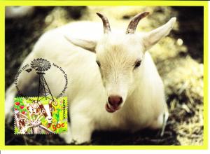Australia 2005 Maxicard Scott #2429 50c Goats, rabbit - Down on the Farm