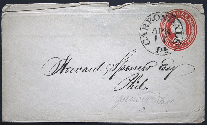 Cover - Beautiful Cancel Carbondale Pa to Philadelphia   S734