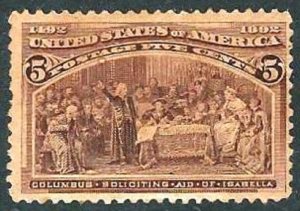 PCBstamps   US # 234 5c Columbus Soliciting Aid, Isabella, MNH, (1)