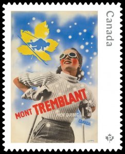 Die Cut = MONT TREMBLANT = VINTAGE TRAVEL POSTERS = SN stamp Canada 2022 MNH