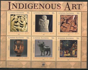 UNITED NATIONS Sc#NY 862 GE 422 VI 346 2004 Indigenous Art S/S Cpl MNH