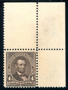 USAstamps Unused VF US 1895 Bureau Issue Lincoln Corner Selvage Scott 269 OG MNH