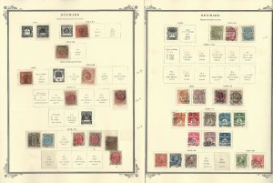 Denmark Stamp Collection on 4 Scott Specialty Pages, 1851-1928, JFZ