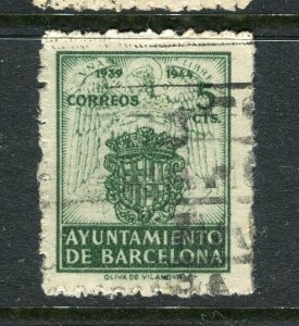 SPAIN; 1930s early Barcelona Local Civil War period issues fine used value