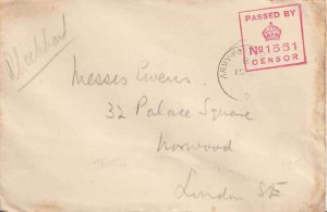 Great Britain Soldier's Free Mail c1915 Army Post Office 9 Western Front to L...