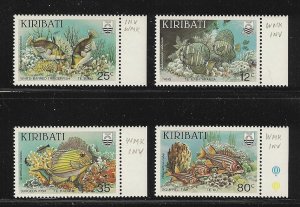 Kiribati 1985 Fish set mnh sc 452-55 SG # 232w-235w wmk inverted