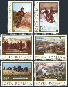 Romania 2718-2723,B442,MNH.Mi 3425-3430,Bl.139. Independence-100,1977. Paintings