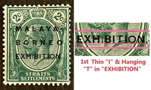 MALAYA BORNEO EXHIBITION MBE opt STRAITS KGV 2c see features MLH SG#251? M5245