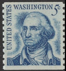 US 1304 George Washington 5c coil single (1 shiny gum stamp) MNH 1966