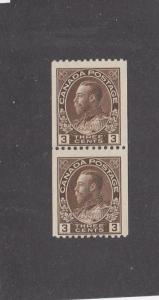 CANADA # 132 PAIR-MNH KGV 2cts CARMINE COILS CAT VALUE $75