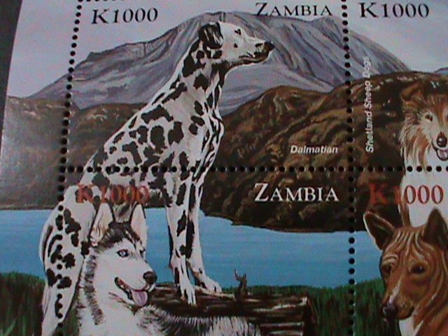 ZAMBIA- WORLD FAMOUS LOVELY DOGS MNH-S/S VF LAST ONE WE SHIP TO WORLD WIDE