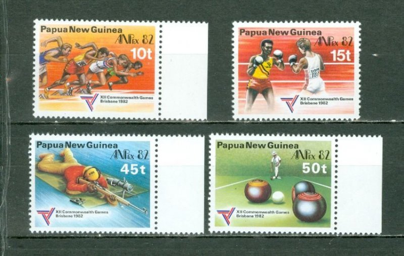 PAPUA NEW GUINEA 1982  SPORTS #571-574 SET MNH...$2.40