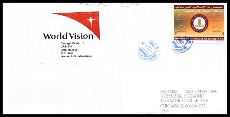 Mauritania to Chicago,IL 2012 Cover