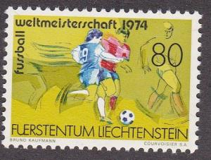 Liechtenstein # 549, World Cup soccer, NH, 1/2 Cat.