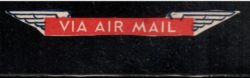 USA Air Mail Cutout Wings Label , Etiquette , F-VF used - I Combine S/H 