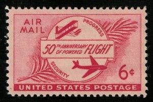 1953 The 50th Anniversary of Powered Flight, Air Mail 6c SC #C47 (Т-7814)