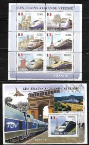 Comoro Islands 1019-20 French Trains Mint NH