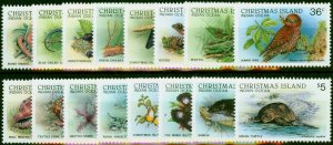 Christmas Islands 1987 Wildlife Set of 16 SG229-244 Ex 41c V.F MNH