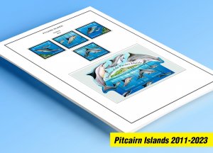COLOR PRINTED PITCAIRN ISLANDS 2011-2023 STAMP ALBUM PAGES (41 illustr. pages)