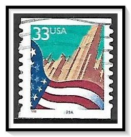 US #3281d Flag & City PNC Pl#9999A Used