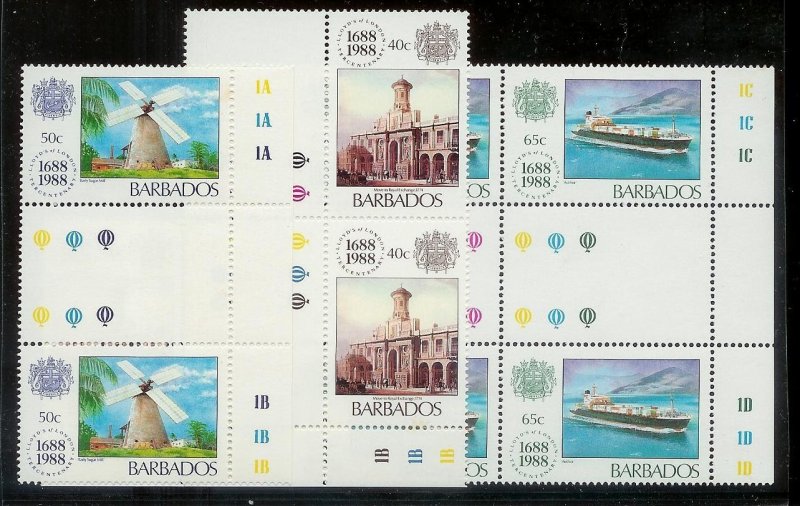 BARBADOS Large stamp accumulation Most MNH plate blocks gutter pairs Much value!