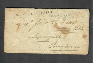 Stampless Cover Schoharie CH NY Straight Line Apr 2 1833 Contents, Cv. $175