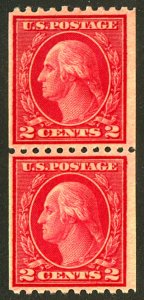 U.S. #487 MINT PAIR OG HR