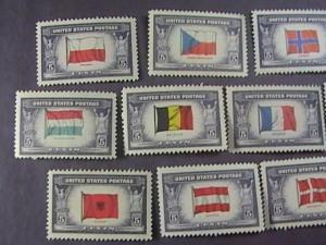 U.S.# 909-921-MINT NEVER/HINGED-COMPLETE SET--OVERRUN COUNTRIES--1943-44