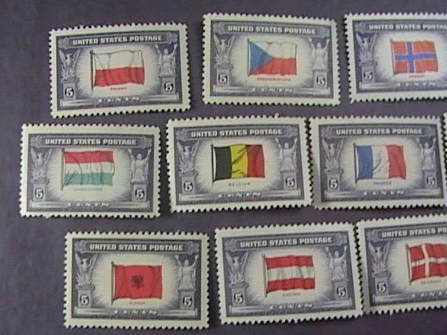 U.S.# 909-921-MINT NEVER/HINGED-COMPLETE SET--OVERRUN COUNTRIES--1943-44