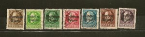 Bavaria 7 Different Type A10 Overprinted 1919 Stamps Used