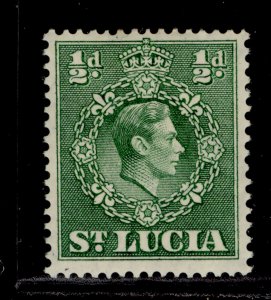 ST. LUCIA GVI SG128, ½d green, LH MINT. PERF 14½ x 14