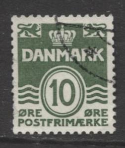 Denmark - Scott 318 - Definitive Issue -1950 - Used - Single 10o Stamp