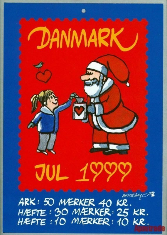 Denmark. Christmas Seal. 1999. 1 Post Office,Display,Advertising Sign. Santa