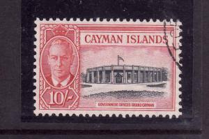 Cayman Is.-Sc#134-used 10sh KGVI-Government Office-1950-