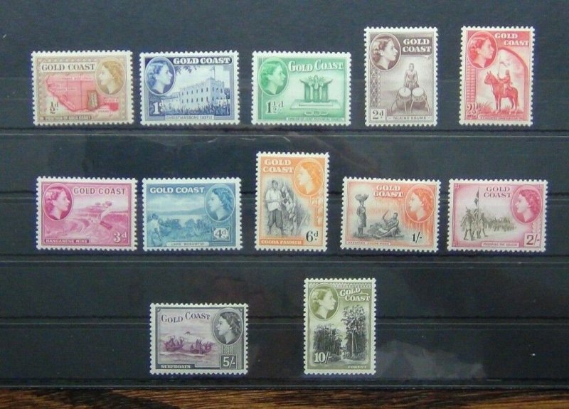 Gold Coast 1952 - 54 set to 10s MM SG153 - SG164