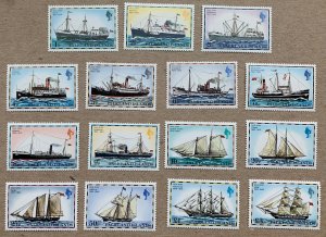 Falkland Islands 1978 Ships set (undated), MNH.  Scott 260-274, CV $18.55