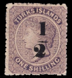 MOMEN: TURKS ISLANDS SG #19 1881 MINT OG LH £120 LOT #68997*