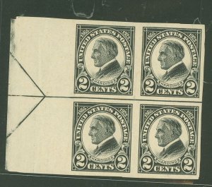 United States #611 Unused Plate Block