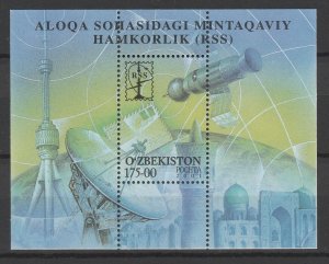 Uzbekistan 2001 Space, Satellites MNH Block 