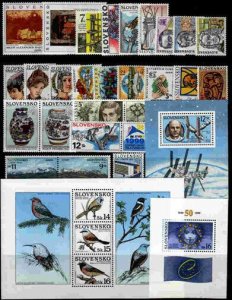 SLOVAKIA MNH  1999  Compete set 25 stamps + 2 Souvenir sheets + 1 Mini-sheet