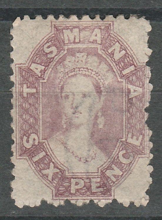 TASMANIA 1871 QV CHALON 6D PERF 11.5