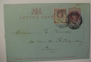 GREAT BRITAIN #198 CAT 25E (=$ 33.00) LETTER CARD 1900