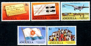 Anguilla 1980 Sc#424/428a SEPARATION-AIRCRAFT-FLAG Set (5) + 1 S/S MNH