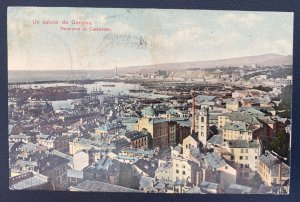 1907 Sudan Color Picture Postcard Cover To England Genova View